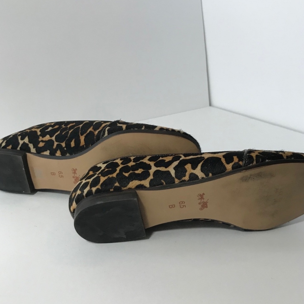 Coach Brown and Black Leopard Print Loafers - Picture 3 of 6